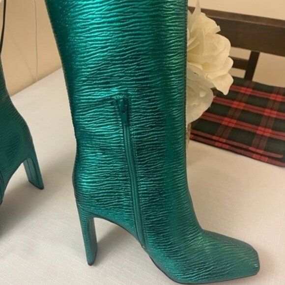 Zara Green Knee High Boots (BRAND NEW) - Picture 4 of 7